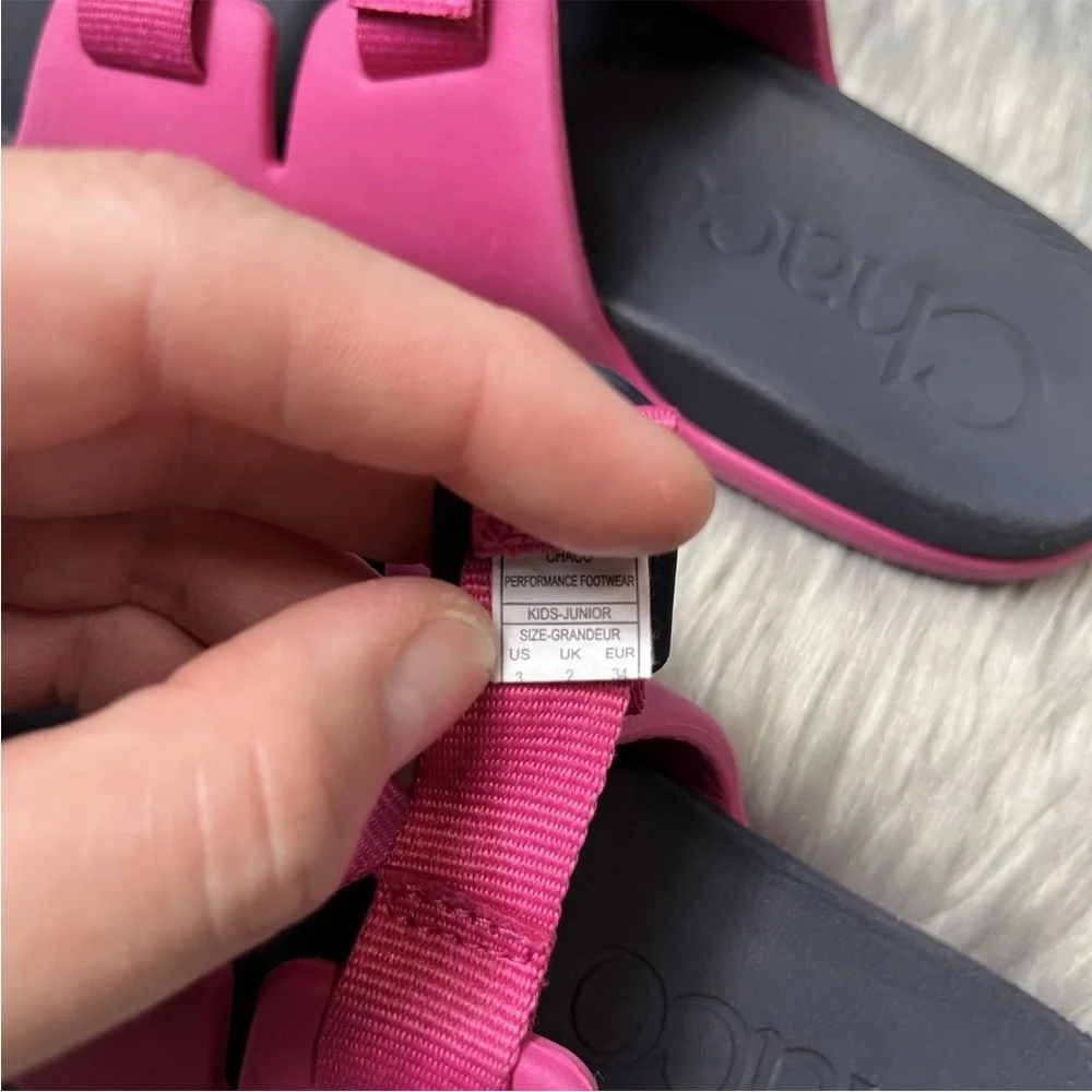 Girls Chaco Pink Slide Sandals Size 3